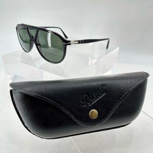 Persol PO3217S 95/31 Black / Green Unisex Aviator Sunglasses 59 14 145 (Z)